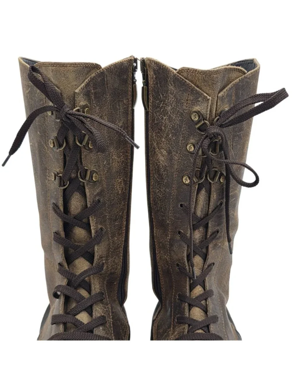 Cesare Paciotti Italy Mens Size 8UK 9US Brown Leather Laced up Tall Combat Boots